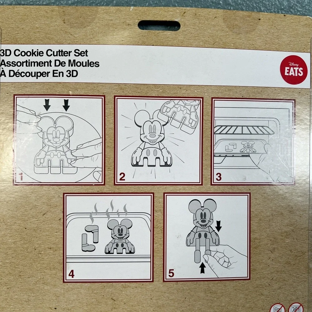 Disney‎ Minnie Mouse Cookie Cutter Set 3D Eats Mickey Mouse Decorate Bake New